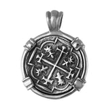 Atocha Silver 1" Replica Coin Pendant with Fixed Tapered Bail - Item #18255