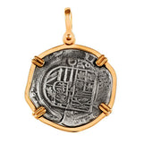 Atocha Silver 1 1/4" Spanish Replica Coin Pendant with Shackle Bail - Item #18282