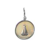 X" Sailboat Sea Opal Pendant (Needs Pricing) - Lone Palm Jewelry