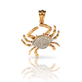 1 1/4" Crab Pendant Encrusted with Diamonds - Lone Palm Jewelry