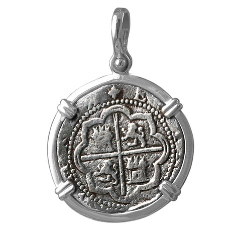 Atocha Silver 1 1/8" 2R Grade 1 Replica Coin Pendant with Shackle Bail - Limited Edition - Item #18944
