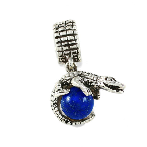 Gator Wrapped Around Blue Lapis - Lone Palm Jewelry