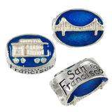 SAN FRANCISCO Trolley & GGB Enameled Bead - Lone Palm Jewelry