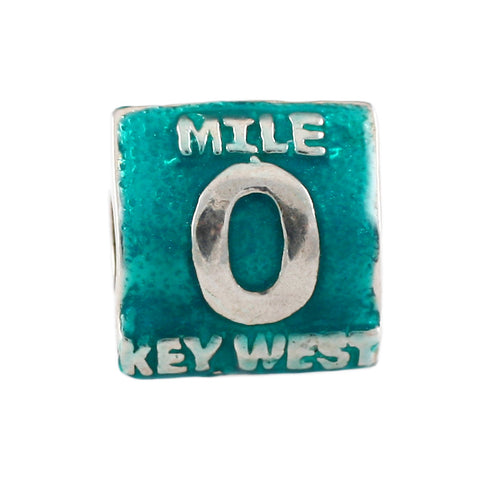 Mile Marker "0" Key West with Enamel - Lone Palm Jewelry