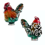 Rooster with "Key West" & Enamel - Lone Palm Jewelry
