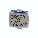 Conch Republic Flag with Enameled Key West - Lone Palm Jewelry