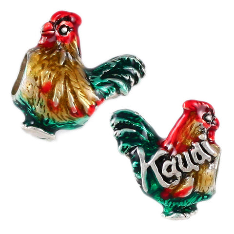 Kauai Hawaii Rooster Enameled Bead - Lone Palm Jewelry