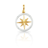 1 1/16" Mixed Metal Compass Rose Pendant - Lone Palm Jewelry