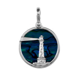 21100 - 5/8" Hatteras Lighthouse Sea Opal Pendant