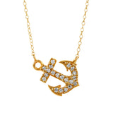 21176d - Diamond Anchor Split Chain Necklace
