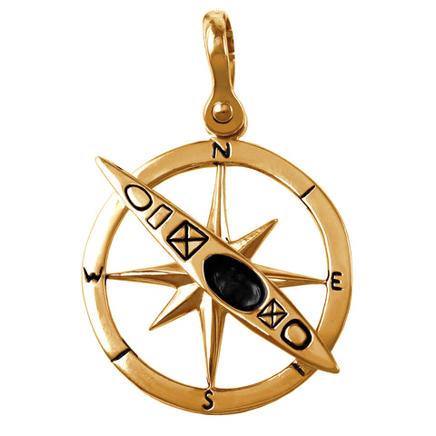 21226 - 1 1/4" Compass Rose with Spinning Kayak Pendant