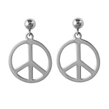 30135 - Dangling Peace Sign Post Earrings