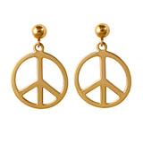 30135 - Dangling Peace Sign Post Earrings