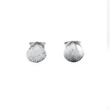 30208 - Scallop Shell Stud Earrings - Lone Palm Jewelry