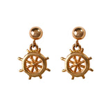30222 - Dangling Ship's Wheel Post Earrings