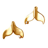 30298d - Orca Tail Post Earrings with Diamond Accents