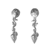30304 - Sand Dollar - Seahorse - Shell Dangle Earrings