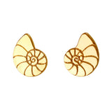 30406 - 7/16" Nautilus Shell Stud Earrings