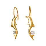 30508 - Dolphin Wire Earrings with Pearl