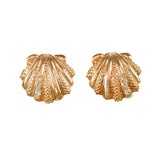 30569d - 5/8" Scallop Stud Earrings with Diamonds