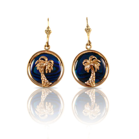 Palm Tree Sea Opal Earrings (Needs Pricing) - Lone Palm Jewelry