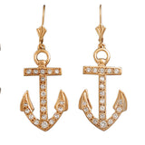 30681 -  1 1/8" Anchor Earrings with Diamonds