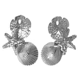 30714 -  5/8" Sand Dollar, Shell, and Starfish Earrings