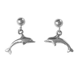 30749 - Dangling Dolphin Post Earrings