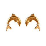 30751d - Dolphin Earrings with Diamonds