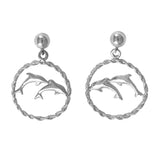 30821 - Double Dolphin Earrings in Rope Frames