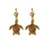 30856a - Gold or Silver STC Logo Sea Turtle Earrings