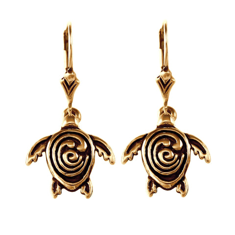 30856 - Bronze STC Logo Sea Turtle Earrings