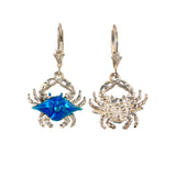 30905 - Enameled Blue Crab Earrings