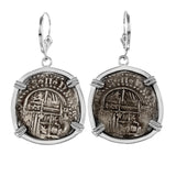 Atocha Silver 1" Replica Coin Earrings - Item #30910