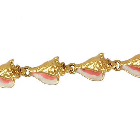 40214 - Enameled Conch Shell Bracelet - Lone Palm Jewelry