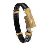 40417d - Black Cable Bracelet with Diamonds
