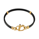 40433 - Black Cable Bracelet with Sapphire Snap Shackle