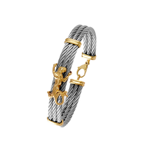 40467 - Jaguar Triple Strand Cable Bracelet