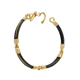 40488 - Four Segment Black Cable Bracelet with Sapphire
