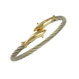 Double Dolphin Cable Cuff - Lone Palm Jewelry