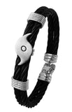 40658 - Black Cable Hurricane Bracelet (2 x 5mm)