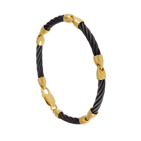 41436 - Five Segment Black Cable Bracelet