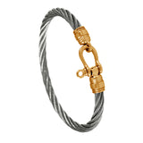 41439 - Stainless Steel Cable Bracelet with Shackle Clasp