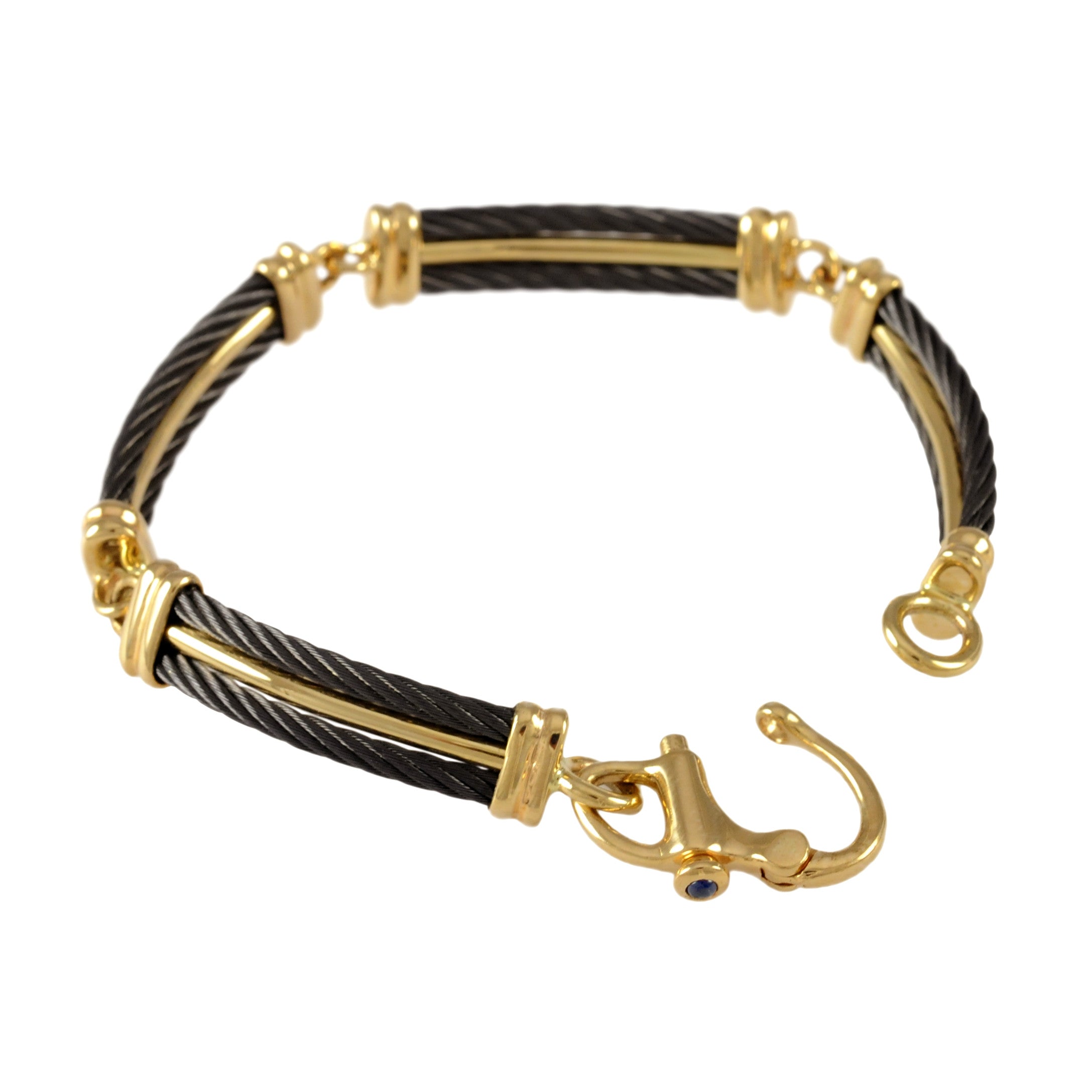 【BLACKPURPLE】Square Cubic Train Bracelet Distanc-Matte-Black-Agate-
