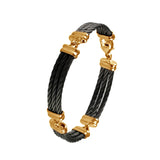 42404 - Four Segment, Three Strand Black Cable Bracelet