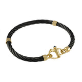 41498 - Black Cable Bracelet with Sapphire Clasp