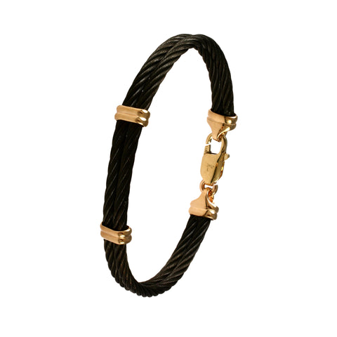 42406 - Double Wrap Black Cable Bracelet