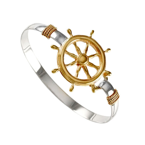 Large Ship's Wheel Hook Bracelet - Lone Palm Jewelry