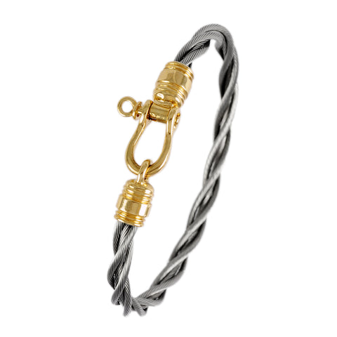 47001 - 5mm New Twist Pin Shackle Cable Bracelet