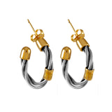47010 - 3/4" New Twist Hoop Earrings with Bead Accent